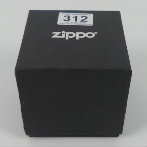 312 - A limited edition Zippo lighter No 338/2500 with figure of a lion to the flip top, boxed with instru... 