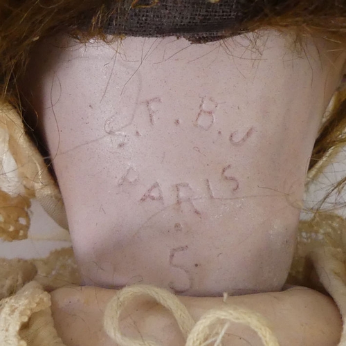 316 - A.S.F.B.J. (Société Francaise de Fabrication de Bebe & Jouets) Paris bisque headed doll, painted hea... 