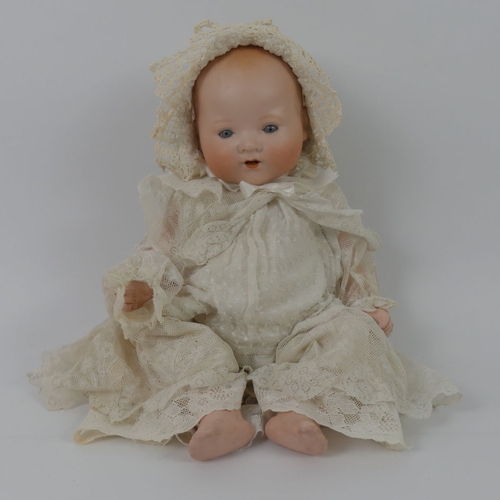 329 - Armand Marseille bisque headed sleeping doll 351, with impressed marks to head, 40cm.