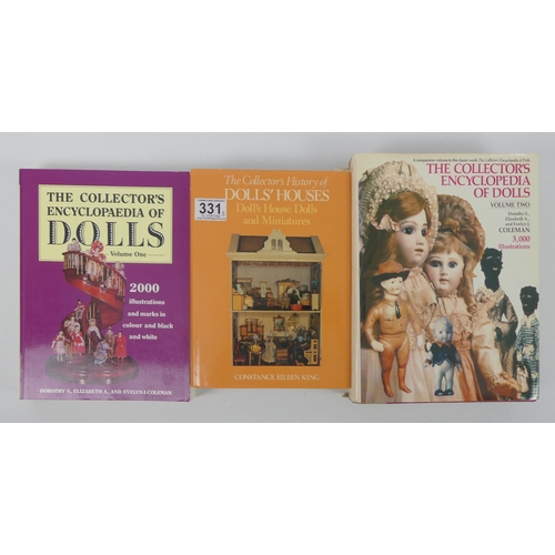 331 - Three Doll Collector books, two volumes of The Encyclopaedia of Dolls together with The History of D... 