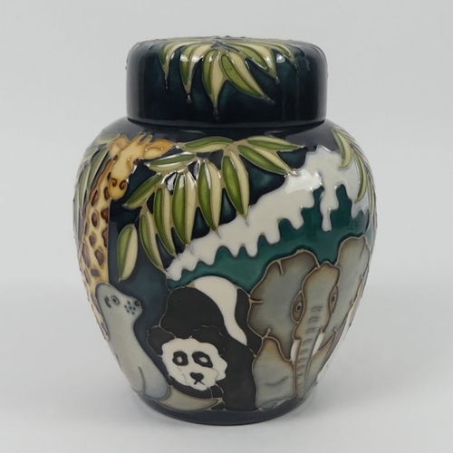 355 - Moorcroft ginger jar, 'Noah's Ark' pattern, designed by Rachel Bishop, club members edition, No 271,... 