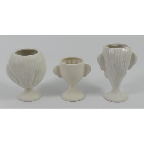 374 - Three Fluck & Law pottery Spitting Image Royal egg cups. H11cm