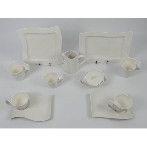 377 - A stylish nine piece Villeroy and Boch porcelain tea for two.