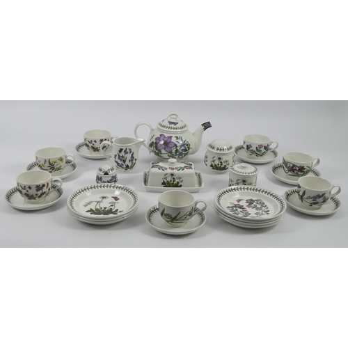 381 - Twenty seven pieces of Portmeirion Botanic Garden pottery including  tea set, plates and a butter di... 