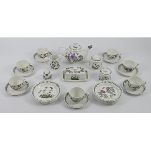 381 - Twenty seven pieces of Portmeirion Botanic Garden pottery including  tea set, plates and a butter di... 