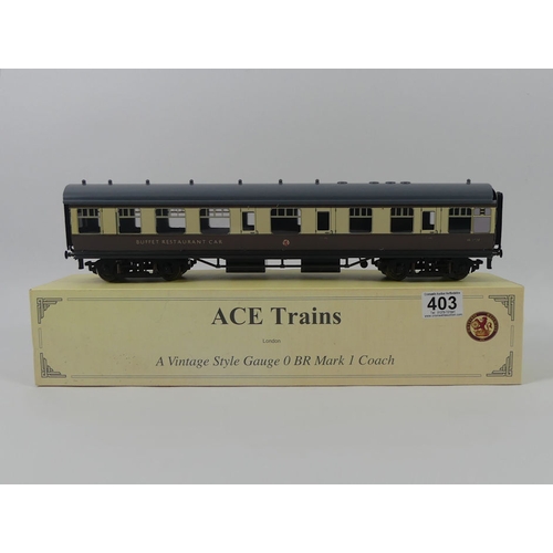 403 - Ace trains 0 gauge BR MK1 coach, boxed.