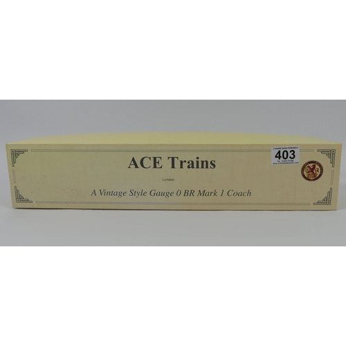 403 - Ace trains 0 gauge BR MK1 coach, boxed.