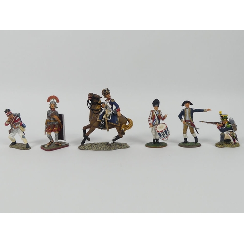 425 - Six King and Country boxed metal figures to include NA23 French Mounted Officer and an AR01 American... 