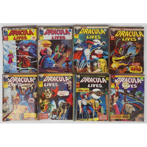 455 - Marvel comics group, 'Dracula Lives' comics 1974 - 1975, No 1 - 58, (missing No 31).