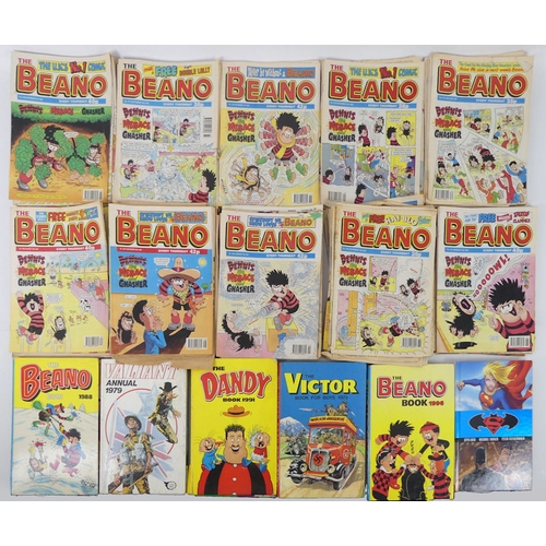 459 - A large collection of 1990's Beano comics, together with children's annuals, including Dandy, Beano,... 