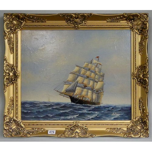 476 - Oil on canvas, seascape, signed Ambrose, in a gilt frame, 66cm x 76cm.  Collection/Own Courier Only.