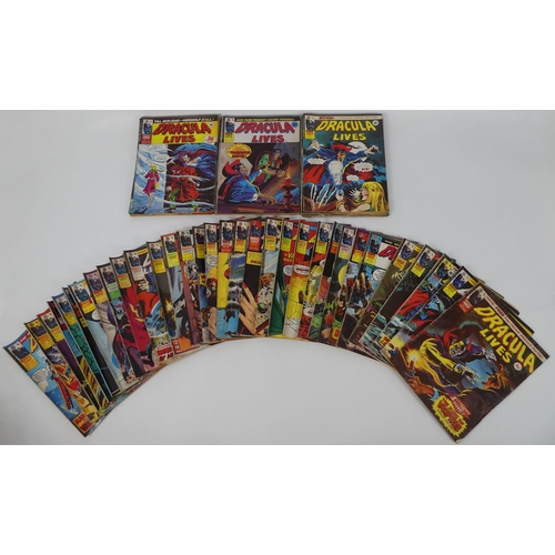 455 - Marvel comics group, 'Dracula Lives' comics 1974 - 1975, No 1 - 58, (missing No 31).