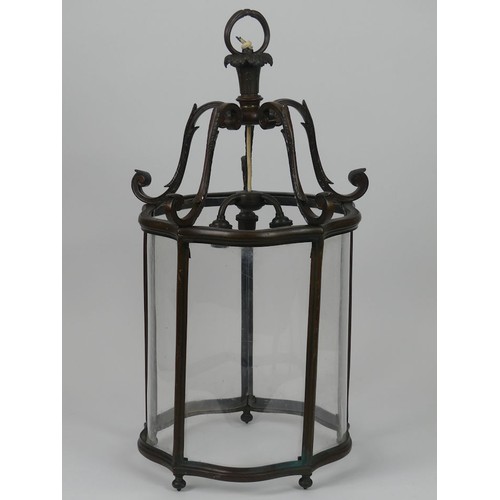 490A - A C.1920s bronze hall light, 67cm x 31cm.  Collection/Own Courier Only.