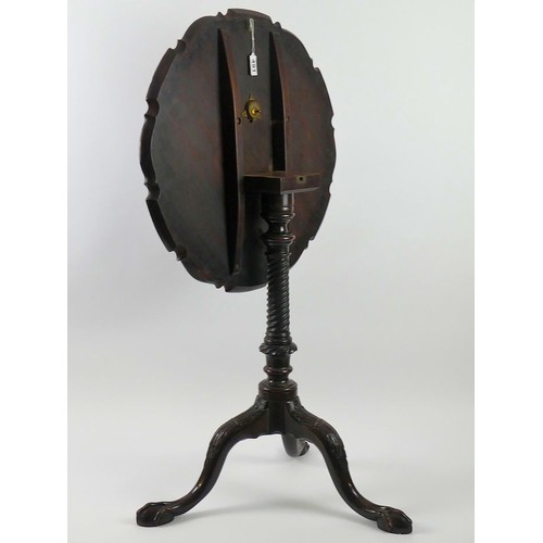 491 - 19th century mahogany tilt top table, the circular top with piecrust edging, 72cm x 58cm.  Collectio... 