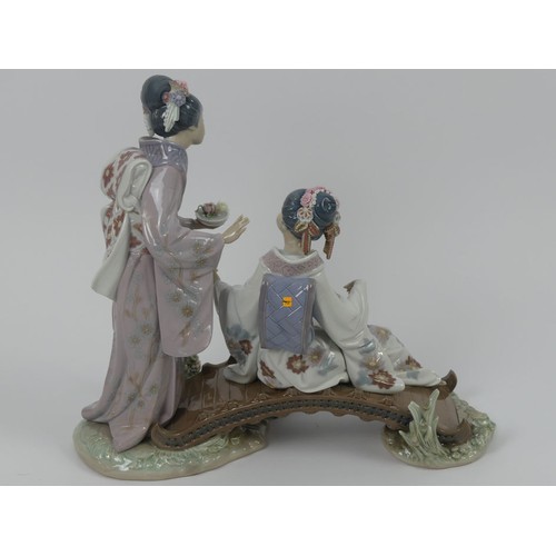 360A - Lladro #1445 Geisha girls on a bridge 