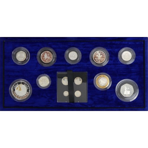 133 - The United Kingdom silver proof millennium coin collection cased with C.O.A.