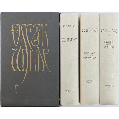 443 - Folio Society, Oscar Wilde, three book set, stories, essays, letters, plays and poems.