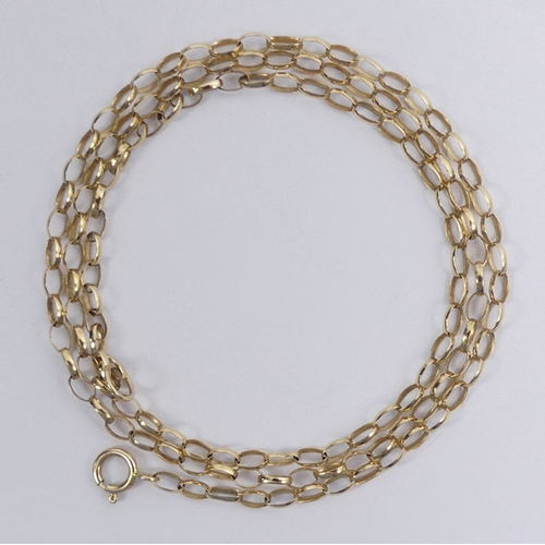 30C - 9ct gold oval belcher link chain necklace, 1.6 grams, 41cm.