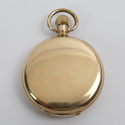 100B - 10ct gold plated, open-face Record 17 jewel movement pocket watch, 71mm x 50mm.
Condition Report: In... 