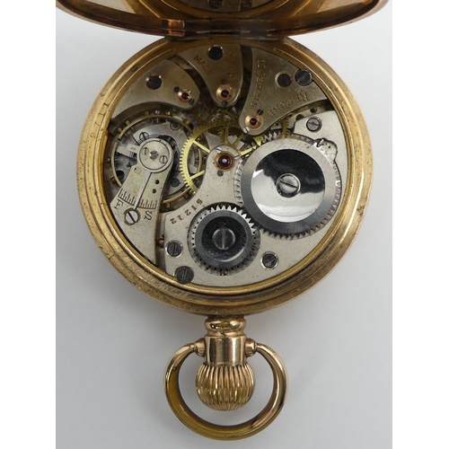 100B - 10ct gold plated, open-face Record 17 jewel movement pocket watch, 71mm x 50mm.
Condition Report: In... 