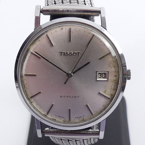 108 - Gents Tissot stylist, manual wind, date adjust watch, 36.5mm.
Condition Report: In working order.