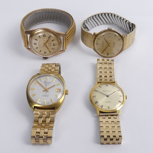 114 - Four gents manual wind watches, comprising Accurist, Carronade, Lucerne and Gatward.