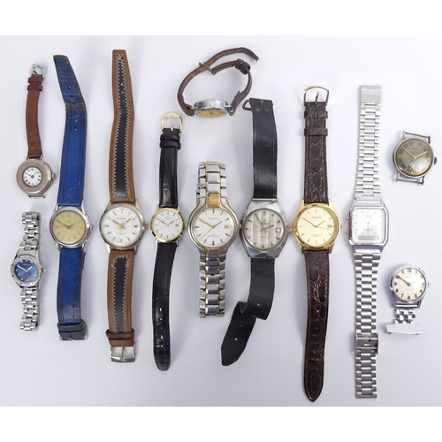 116 - A box of watches, including Avalon, Accurist and Rotary.