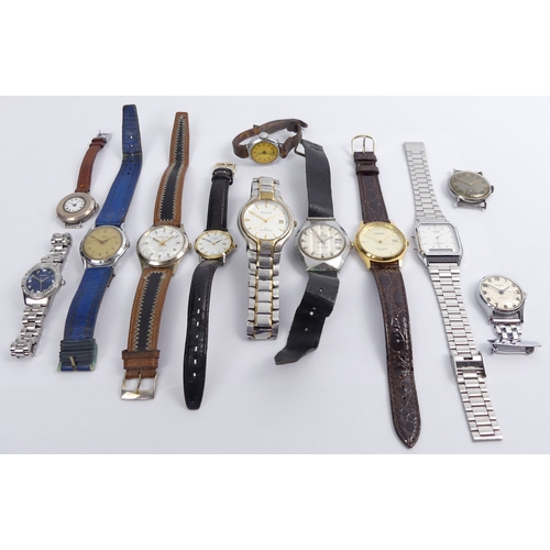 116 - A box of watches, including Avalon, Accurist and Rotary.