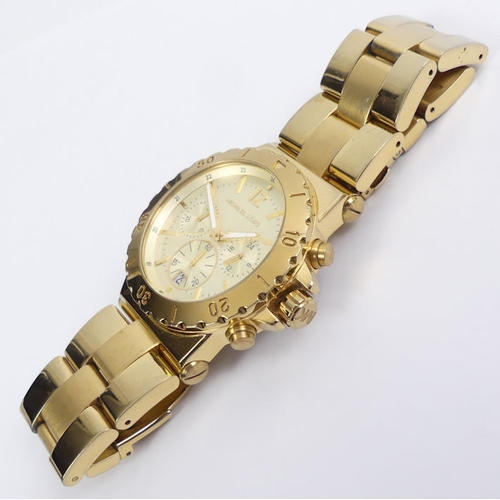 118 - Michael Kors gold tone, chronograph gents watch, boxed, 46mm.
Condition Report: In working order.