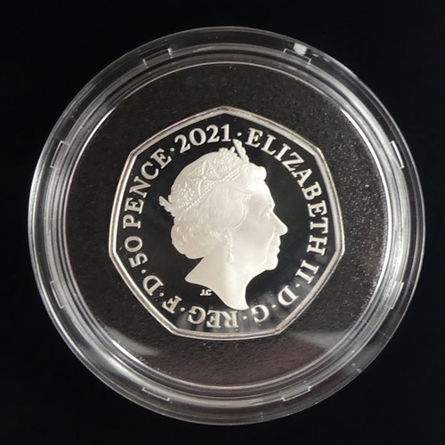 133 - Royal Mint 'The 50th Anniversary of Decimal Day' 2021 UK 50p, silver proof coin, M.I.B. with C.O.A.