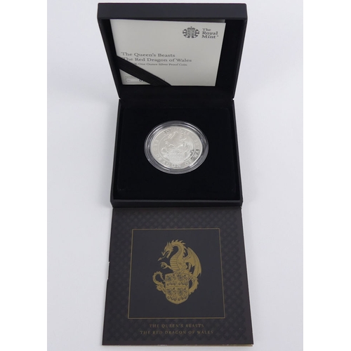 135 - The Royal Mint, 'The Queen's Beasts, The Red Dragon of Wales', fine silver £2 one ounce coin, M.I.B.... 