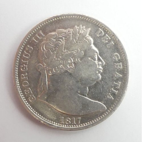 142 - George III 1817 silver half crown.