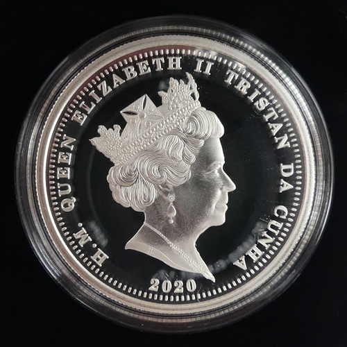 148 - Tristan De Cuna Jubilee Mint 'The 75th Anniversary of VE Day' solid silver proof £5 coin.