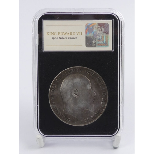 169 - Edward VII 1902 silver crown, encapsulated, boxed with C.O.A.