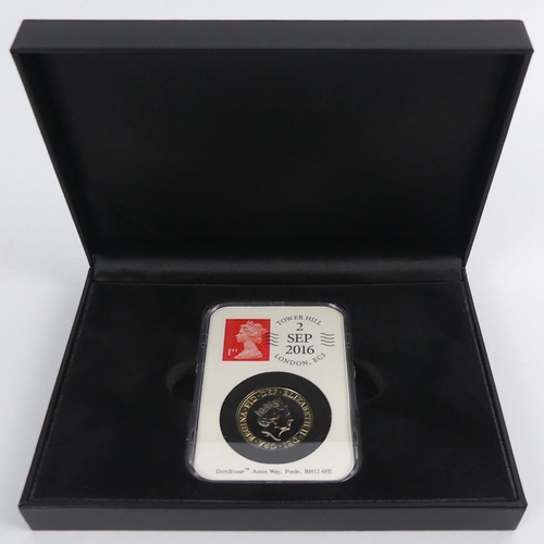 170 - Date Stamp 'Great Fire of London' BU £2 coin, 2016,  M.I.B with C.O.A.