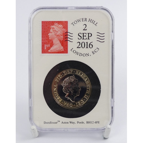 170 - Date Stamp 'Great Fire of London' BU £2 coin, 2016,  M.I.B with C.O.A.