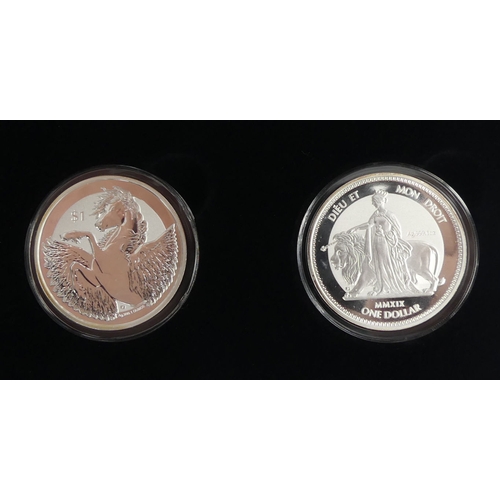 171 - The Jubilee Mint 2019 'Pegasus & Una and 'The Lion' fine silver coin pair,  M.I.B with C.O.A.