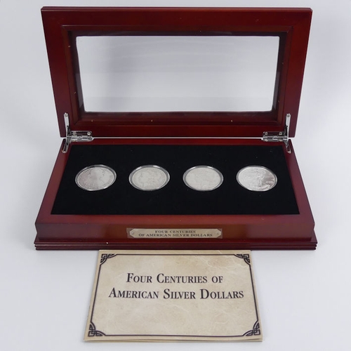 172 - Four centuries of American silver dollars, 1796, 1891, 1922 and 2014, encapsulated and in a presenta... 