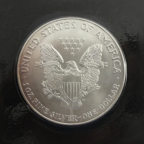 180 - 1995 USA one ounce fine silver eagle dollar.