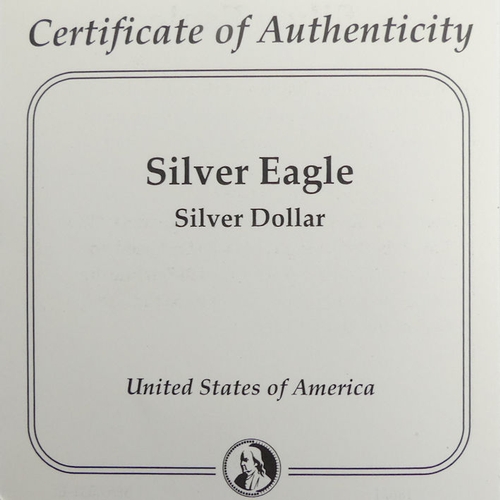 180 - 1995 USA one ounce fine silver eagle dollar.