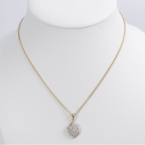 100 - 9ct gold diamond pendant and chain, 4.2 grams, pendant 25mm.