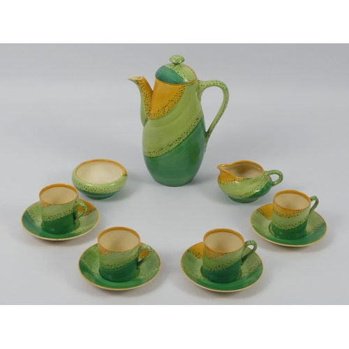 384 - Grays pottery eleven piece coffee set, 22cm.