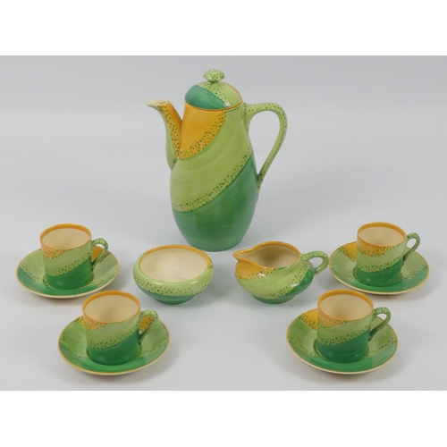 384 - Grays pottery eleven piece coffee set, 22cm.