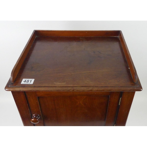 481 - A late Victorian mahogany pot cupboard, 75cm x 45cm x 36cm.
Collection own Courier Only.