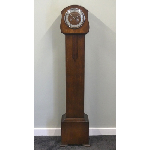 482 - A 1930's oak grandmother clock, 135cm x 26cm x 18cm.
Collection own Courier Only.