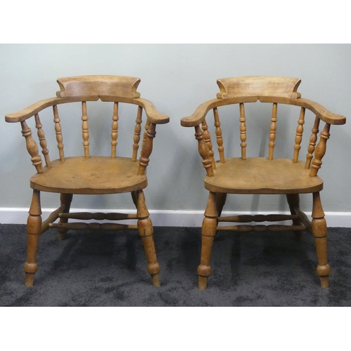 484 - A pair of elm and beech Victorian Captains chairs, 80cm x 57cm x 68cm.
Collection own Courier Only.