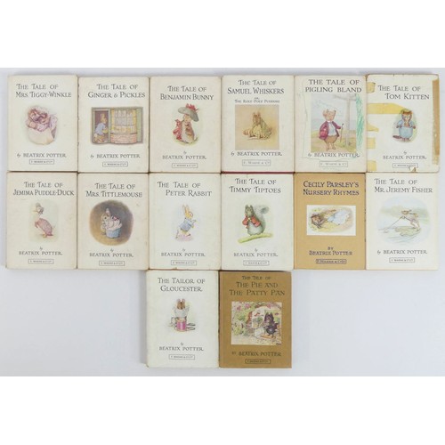 442 - A collection of fourteen Beatrix Potter books, including The Tale of Pigling Bland, The Tale of Samu... 