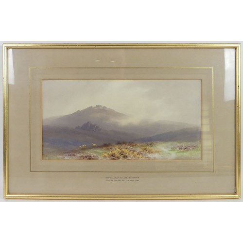 445 - Charles Edward Britain (1870 -1949) watercolour 'The Walkham Valley' Dartmoor, signed lower left, ex... 