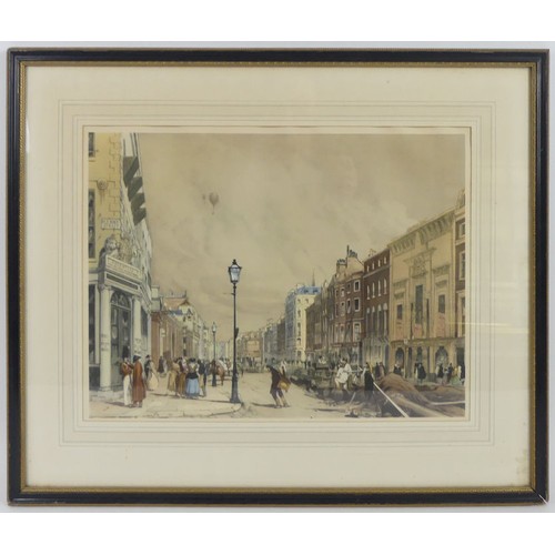 460 - A framed and glazed print of Bond Street London, 61cm x 50cm. Collection own Courier Only.