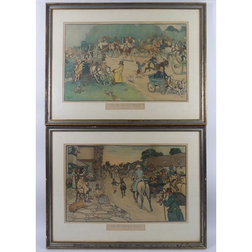 462 - Cecil Charles Windsor Aldin Two The Blue Market Races chromolithographs 